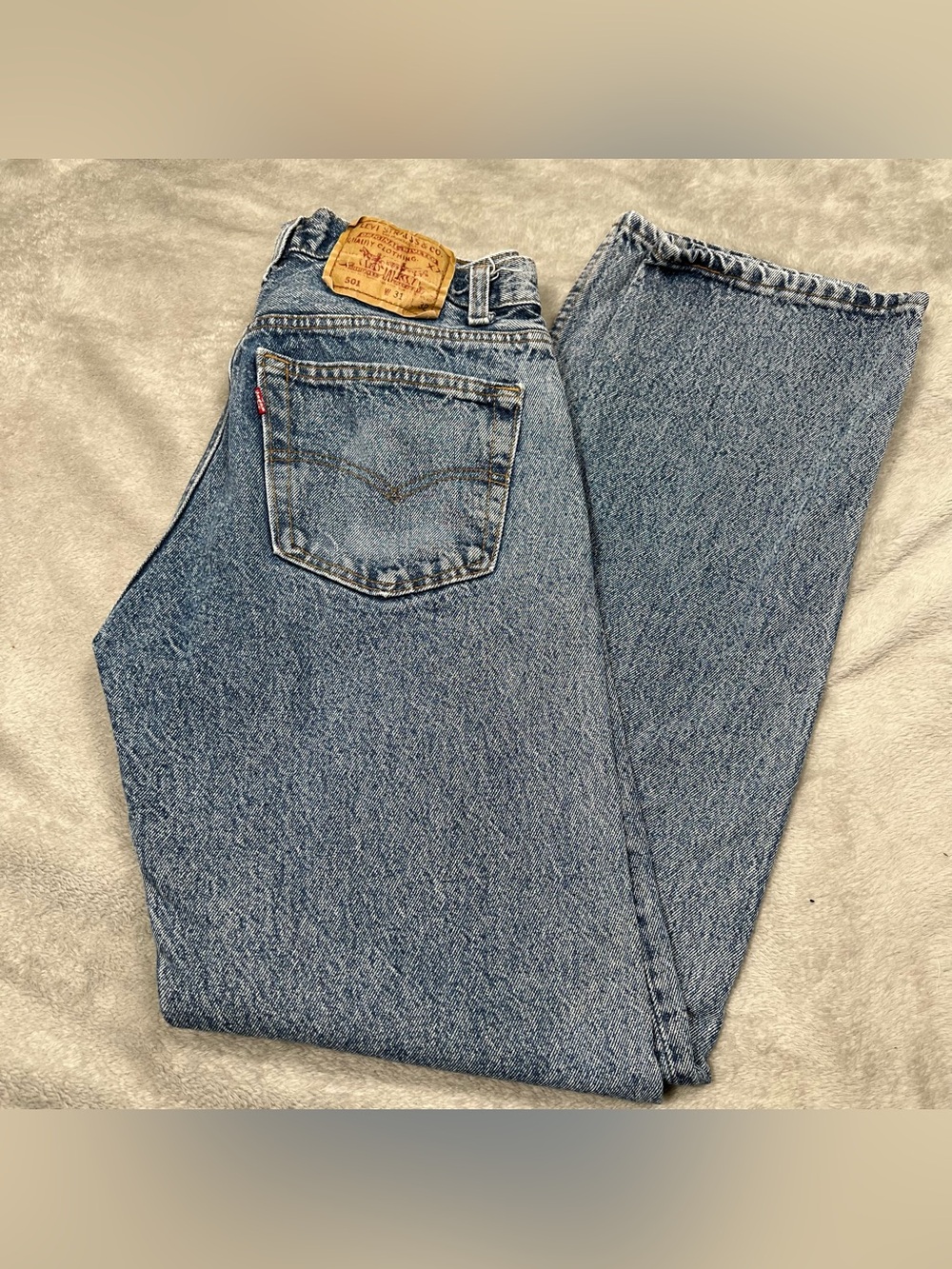 Vintage 1991 Levi's 501 Jeans Mens 29x31 Blue Stonewash USA Made Button Fly
